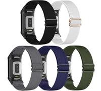 CUNUJIX 5 Pack Stretchy Watch Bands Compatible with Fitbit Charge 6 Bands/Fitbit Charge 5, Loop Nylon Elastic Fabric Strap for Fitbit Charge 5/6 Women Men