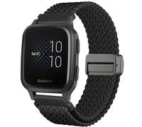 CUNUJIX Braided Watch Bands Compatible with 20mm Garmin Venu/Sq/Sq 2/ Venu 2 Plus/Vivoactive 5/ Vivoactive 3/Forerunner 645/245 Music, Loop Magnetic Stretchy Nylon Elastic Fabric Strap for Women Men