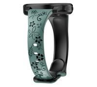 CUNUJIX Flower Engraved Slim Silicone Watch Bands Compatible with Garmin Vivoactive 5 /Vivoactive 3, 20mm Thin Sport Soft Strap for Garmin Venu 2 Plus/Venu Sq/Venu/Forerunner 165/55/245 Music Women