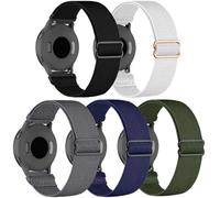 CUNUJIX Garmin Vivoactive 4S/Venu 3S/Venu 2S/Vivomove 3S, 18mm Stretch Nylon Replacement Bands for Garmin Forerunner 255S/265S, Men Women (5 Pack), 18 mm, Nylon, No gemstone