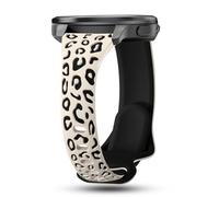 CUNUJIX Leopard Engraved Slim Silicone Watch Bands Compatible with Garmin Vivoactive 5/Vivoactive 3/Venu/Venu Sq, 20mm Cute Thin Soft Strap Wristband for Garmin Forerunner 55/165/245/645 Women Men