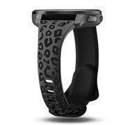 CUNUJIX Leopard Engraved Slim Silicone Watch Bands Compatible with Garmin Vivoactive 6/Vivoactive 5/Vivoactive 3/Venu/Venu Sq, 20mm Cute Thin Soft Strap Wristband for Garmin Forerunner 55/165/245/645