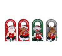 CUOFYUNL Christmas Door Handle Pendants Cute Cartoon Decorative Christmas Doorknob Ornaments for Beauty Salon Home 4pcs