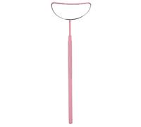 CUOFYUNL Eyelash Extension Mirror Detachable Handle Moon Shaped Stainless Steel Eyelash Makeup Mirror (Pink)