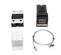 CUOFYUNL PID Temperature Controller Kit 1m M6 K Type Thermocouple Solid State Relay Aluminum Heat Sink PID Thermostat (25A)