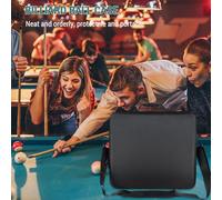 CUOFYUNL Pool Ball Bag Black Eight Ball Storage Bag Case Canvas Foam Can Hold 17 Balls with Plastic Handle and Retractable Strap Billiard Accessories