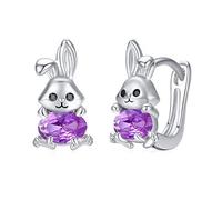 CUOKA MIRACLE Bunny/Rabbit Hoop Earrings 925 Sterling Silver Cute Animal Bunny/Rabbit Earrings Hoop Earrings Rabbit Jewelry Valentine's Day Gifts for Women Girls Kids