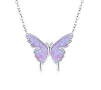 CUOKA MIRACLE Butterfly Necklace Sterling Silver Opal Butterfly Necklace for Women Butterfly Mother's Day Gifts for Mom Girls
