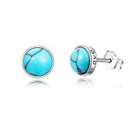 CUOKA MIRACLE Turquoise Earrings Sterling Silver Tiny Green Stone Earrings for Women Studs Turquoise Jewellery Gifts for Girls Kids