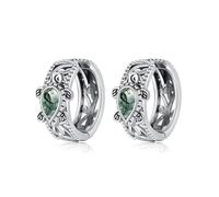 CUOKA MIRACLE Turtle Earrings Sterling Silver Sea Turtle Hoops Turtle Huggie Hoop Earrings Small Turtle Jewellery Gifts for Women Men Summer (Green)