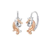 CUOKA MIRACLE Unicorn Earrings for Girls 925 Sterling Silver Cute Animal Hoop Earrings for Kids Dangle Earrings Animal Unicorn Jewellery Valentine's Day Gifts for Girls Kids Friends