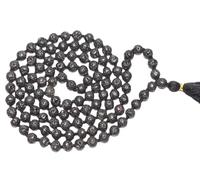 Cuonna Gems Gallery ज्वालामुखी माला Pure Black Lava Beads 108 Rosary Stone Mala Original Certfiied लावा माला ओरिजिनल सर्टिफाइड Dazzling Volcanic Stone Jwalamukhi Mala For Wearing Your Loved Ones