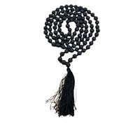 Cuonna Gems Gallery Most Auspicious Black Lava Stone Mala Original Certified लावा माला AAA+++ Quality Grounding 108+1 Jaap Mala Rosary Jwalamukhi Malai For Wearing Men & Women जप करने के लिए माला