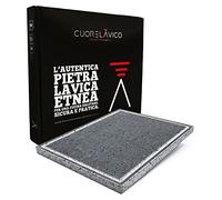 CUORE LAVICO - REFRACTORY PLATE IN LAVICA STONE FOR BARBECUE 39X30X2 CM WITH GROOVED - NATURAL COOKING BEST SOAPSTONE EXCELLENT FOR FISH AND VEGETABLES MEAT