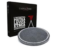 CUORE LAVICO - REFRACTORY PLATE IN LAVICA STONE FOR ROUND BARBECUE DIAMETER 35 THICKNESS 2 CM WITH FAT GROOVING - NATURAL COOKING FOR FISH AND VEGETABLES AND ALSO FOR PIZZA