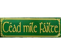 Cuorung Cead Mile Failte Wooden Sign, 16 x 6 Inches, Rustic Style, Wall Mount, Perfect for Home Decor, Gifts