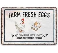 Cuorung Man Cave Decor Farm Fresh Eggs From Spoiled Rotten Hens Retro Metal Tin Sign For Home Bar Wall Poster Indoor/outdoor 12x8 Inch Vintage