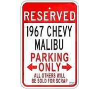 Cuorung Man Cave Decor Metal Warning Board 12x18 Inch1967 67 Malibu Parking Sign,tin Wall Sign Retro Iron Painting Vintage Metal Plaque Ation Warning Poster For Bar Cafe Store Home Garage