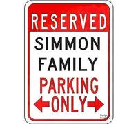 Cuorung Man Cave Decor Retro Vintage Tin Sign 12x16 Inch,simmon Family Parking,tin Wall Signs Warning Sign Metal Plaque Poster Iron Painting Art Ation For Bar Hotel Office Bedroom Garden
