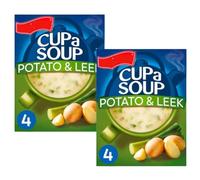 Cup A Soup Creamy Potato & Leek, Instant Soup, 4 Sachets per Pack, Pack of 2, Low Fat, Vegetarian
