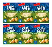 Cup A Soup Creamy Potato & Leek, Instant Soup, 4 Sachets per Pack, Pack of 6, Low Fat, Vegetarian