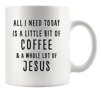 Cup All I Need Today is Coffee and A Whole Mugs Pub 2PCS/330ML | Lightweight Hot Chocolate Cups Resusable Tea & Coffee Mugs Colleague Christmas