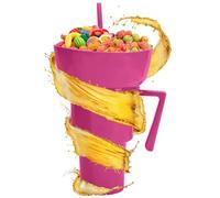 Cup and Bowl Combo - Reusable Food Bowl Drink Cup Combo,Leakproof Food Holder Drinking Container for Chips Candy Fruit Dessert Popcorn Juice Milk Tea Party Outdoor