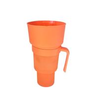 Cup Bowl Combo With Straw Snack And Drink Cup 2 In 1 1000ML Stadium Tumbler With Snack Bowl ABS Material High Temperature Resistant For Going To The Cinema Park Sports Field Home