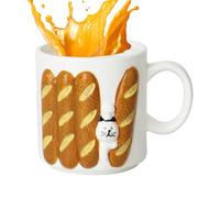 Cup Bread, Cute Ceramic Coffee Cup Bread Multifunctional Tea Cups, Multifunctional Coffee Cups, Ceramic Tea Milk Cup for Drinking, Water Beer Drinking Cup