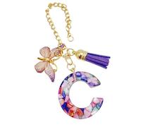 Cup Charm,Letter Bag Charm With Butterfly And Tassel | Cute Trendy Modern Backpack Pendant, Water Bottle Jewelry For School Work Outdoor Hiking Beach