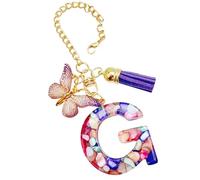 Cup Charm,Letter Purse Charm With Butterfly And Tassel | Cute Trendy Modern Backpack Pendant, Water Bottle Jewelry For School Work Outdoor Hiking Beach