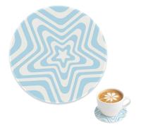 Cup Coaster Nonstick Cup Mats Coaster 1 Pack, Bright White Nested Stars Ceramic Coasters for Table, Outdoor Beer Mats Kitchen And Dining Room Decoration, Gift for Uncle Mum, 4 Inch