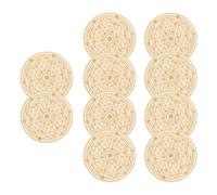 Cup Coasters for Table - 10 Piece Wooden Place Mat Tabletop,Geometric Pattern Heat-Resistant Reusable Coasters for Drinks - for Tea, Home, Kitchen, Dining, Desk, Living Room, Bar, Housewarming, Birthd
