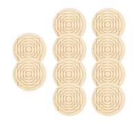 Cup Coasters for the Table, Pack of 10 Wooden Table Protector as Decoration, Geometric Pattern, Insulated Coasters, for Tea, Coffee, Home, Living Room, Bar, Inauguration