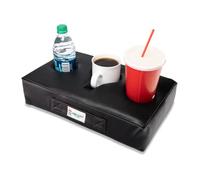 Cup Cozy Pillow (Black Faux Leather) *As Seen on TV*- The World's Best Cup Holder. Keep Drinks Close and Prevent Spills. Use it Anywhere-Couch, Floor, Bed, Man cave, car, RV, Park, Beach and More!