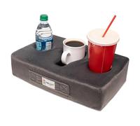 Cup Cozy Pillow (Gray) As Seen on TV-The world's BEST cup holder! Keep your drinks close and prevent spills. Use it anywhere-Couch, floor, bed, man cave, car, RV, park, beach and more!