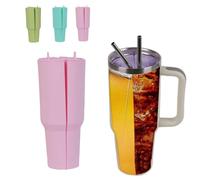 Cup Divider 30oz 2-in-1 Silicone Insert - Drink Separator for Two Flavors in One Tumbler, Leak-Proof Tray Compatible with Stanley Accessories, Dishwasher Safe Reusable Inner Section (Pink)