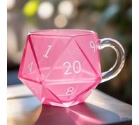 Cup for Tea - Polyhedral Dice Drinking Mug, Breakfast Cup Glass Novelty D20 Dice Mug for Morning Routine Breaks, Birthday Parties, Seasonal Celebrations | Home Workplace Relaxing Moments Weekend