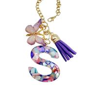 Cup Handle Charm - Cup Letter Pendant With Butterfly And Tassel,Trendy Modern Backpack Pendant, Mug Initial Keychain For Girls School Work Gym Outdoor