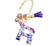 Cup Handle Charm - Letter Water Bottle Charm With Butterfly And Tassel - Trendy Modern Backpack Pendant, Mug Initial Keychain For Girls School Work Gym Outdoor