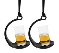 Cup Holder Anti-Spill,Forreen 2 Pieces Cup Carrier with Handle No Spill Plastic Mug Holder Portable Durable Drink Holder with lanyard for Coffee Tea Juice Drink,Black