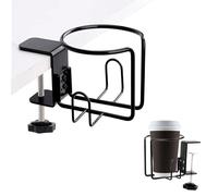 Cup Holder Desk Bottle Holder Drink Holder Table - Universal Leak-proof Ring Drink Holder Clamp Adjustable Drinking Cup Holder Clip Stainless Steel Drink Holder for Home, Pack of 1