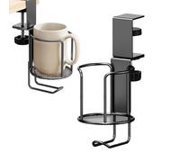 Cup Holder - Desk Cup Holder | Office Accessories | Desk Accessories | Clip On Cup Holder | Non Slip Adjustable Water Bottle Stand for School Work Classroom Storage Coffee Cups
