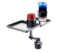 Cup Holder Expander Tray for Car - 360-Degree Swivel, ABS Drink Slots, Stable Expansion Base | Long-Lasting Versatile Dining Table for Coffee Snacks Smartphone Mount Commuting Traveling