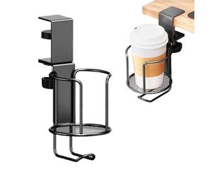 Cup Holder for Desk - Water Bottle Mount, Non Slip Rack | Adjustable Mug Stand for Office School Home, Table Organizer for Dorm Workstation, Coffee Drink Storage Solution for Study Rooms and Classroom
