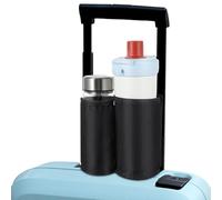 Cup Holder for Luggage Universal Travel Cup Holder Free Hands Drink Caddy Suitcase Beverage Holders Carry on Luggage Accessories Fit Flight Attendants Business Travelers Gifts Black 6.69 Inch
