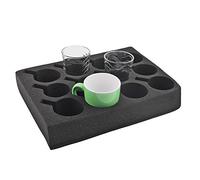 Cup holder, glass holder, 12 pack, black, special foam, 330 x 245 x 60 mm