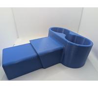 Cup Holder Insert for Classic Pickup Trucks (1967-1987) | Ashtray Slot Mount | Dual Large Cup Holders | 3D Printed PETG Interior Upgrade | C10 | K10 (Blue)