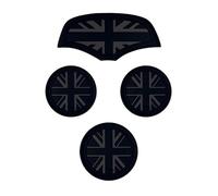 Cup Holder Mats - 4 Pcs Silicone Anti-Slip Coasters with Protective Storage Case, For Mini Cooper F55 5doors hatchback Shockproof Design for Bumper Protection (Black Union Jack-F55)