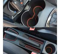 Cup Holder Mats and Inserts for the Polo (2011-2016) - Custom Interior Fit Anti-Dust Mat, Car Non Slip Mat Accessories Bundle, Red